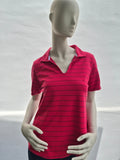 Tommy Hilfiger Golf Vintage Damen Polo-Shirt gestreift – Rot/Navy – Gr. M – Makellos