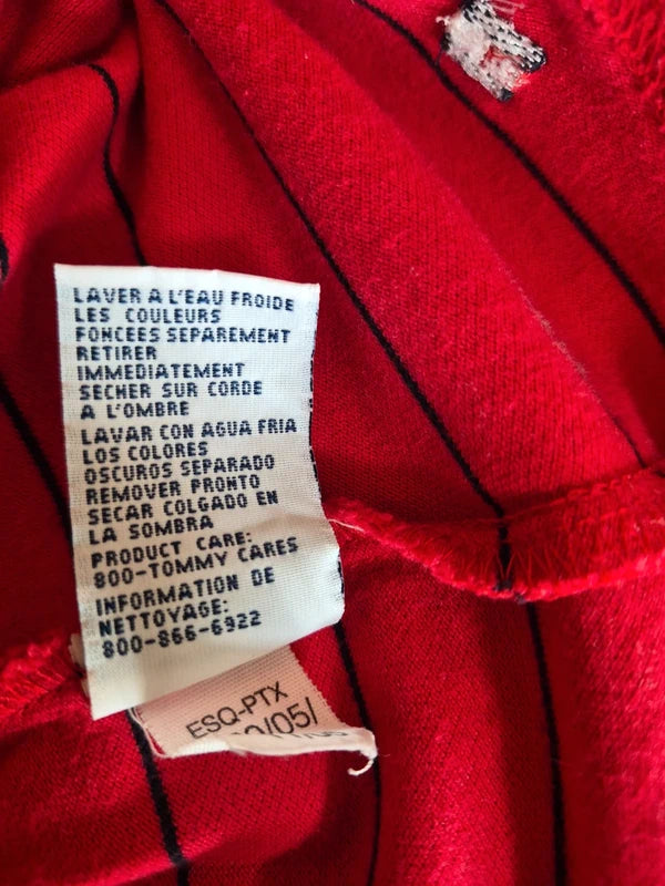 Tommy Hilfiger Golf Vintage Damen Polo-Shirt gestreift – Rot/Navy – Gr. M – Makellos