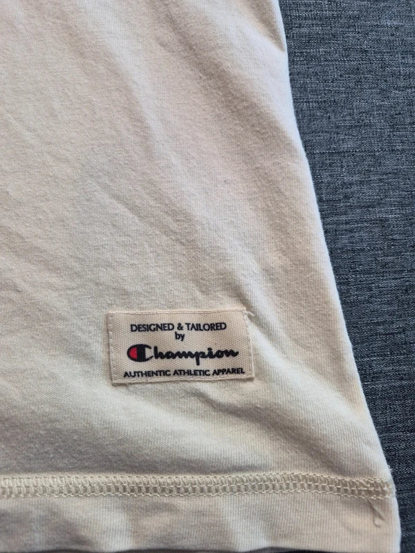 Champion Vintage Raglan T-Shirt „Arkansas 54“ in Creme/Orange – Gr. L (fällt aus wie M/L)
