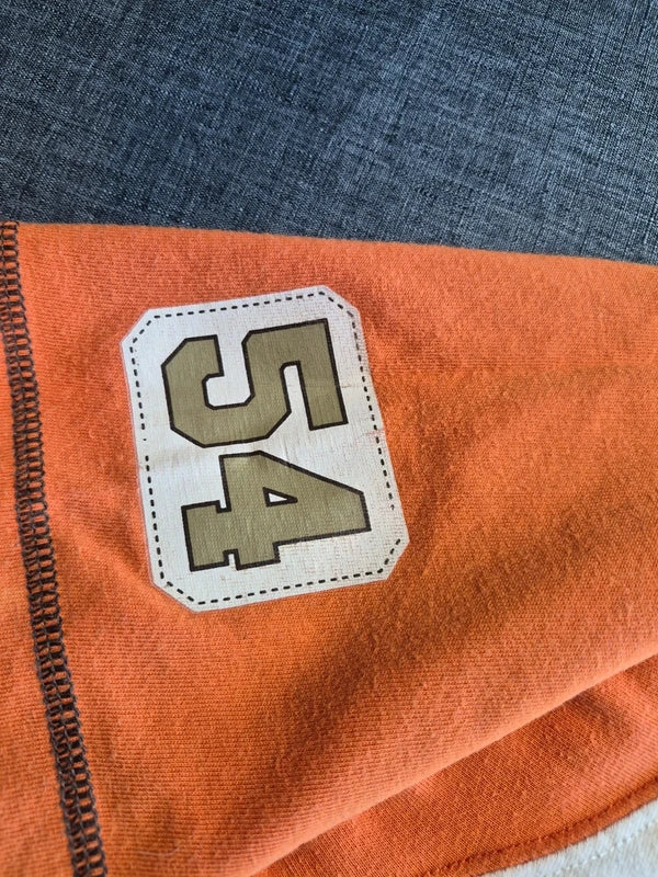 Champion Vintage Raglan T-Shirt „Arkansas 54“ in Creme/Orange – Gr. L (fällt aus wie M/L)