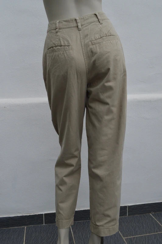 ASOS DESIGN Petite Damen High-Waist Bundfaltenhose in Beige – Gr. 36