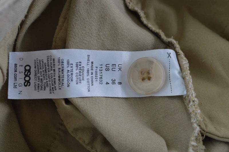 ASOS DESIGN Petite Damen High-Waist Bundfaltenhose in Beige – Gr. 36