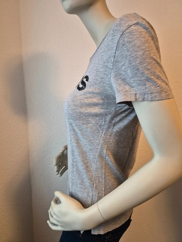 Adidas Damen Linear Logo T-Shirt in Grau Meliert – Gr. S