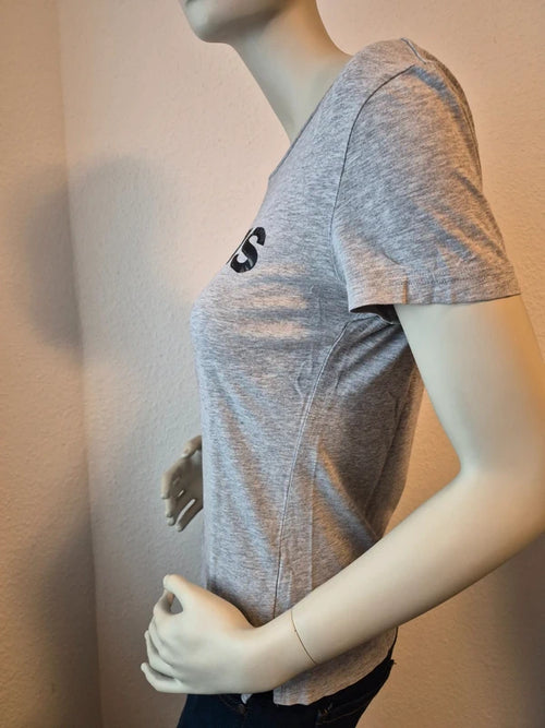 Adidas Damen Linear Logo T-Shirt in Grau Meliert – Gr. S