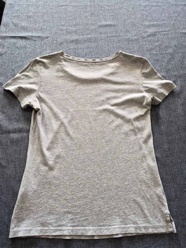 Adidas Damen Linear Logo T-Shirt in Grau Meliert – Gr. S