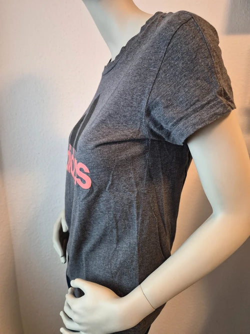 Adidas Damen Logo T-Shirt in Grau MeliertKoralle – ca. Gr. SM