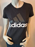 Adidas Damen Logo T-Shirt in SchwarzDunkelgrau – Gr. S