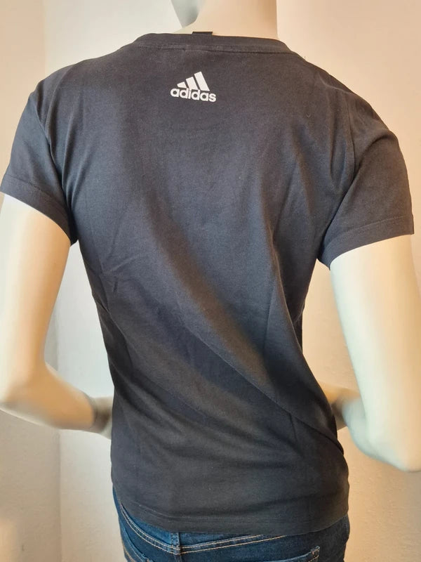 Adidas Damen Logo T-Shirt in SchwarzDunkelgrau – Gr. S