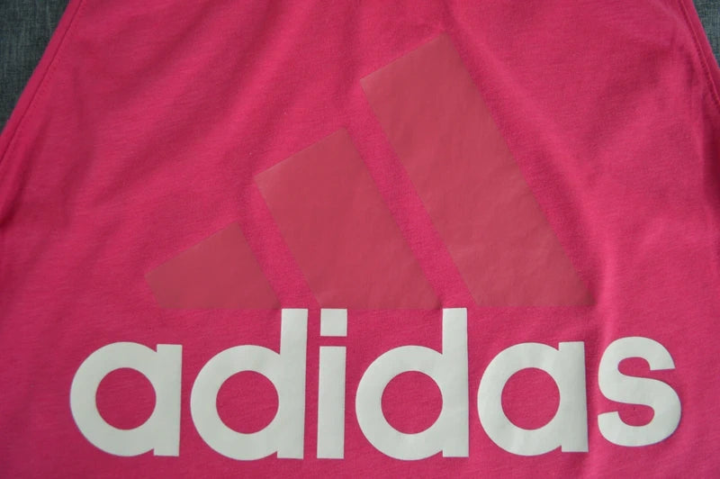 Adidas Damen Racerback Tank Top – Pink mit Logo-Print – Gr. L (Sehr guter Zustand)