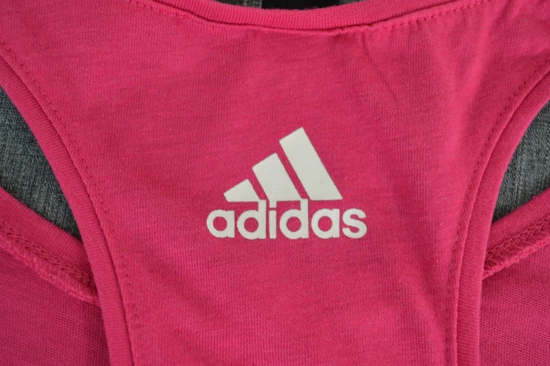 Adidas Damen Racerback Tank Top – Pink mit Logo-Print – Gr. L (Sehr guter Zustand)