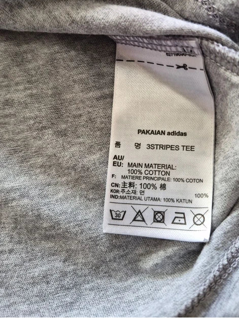 Adidas Originals "3-Stripes" California Ringer T-Shirt in Grau/Weiß – Gr. S