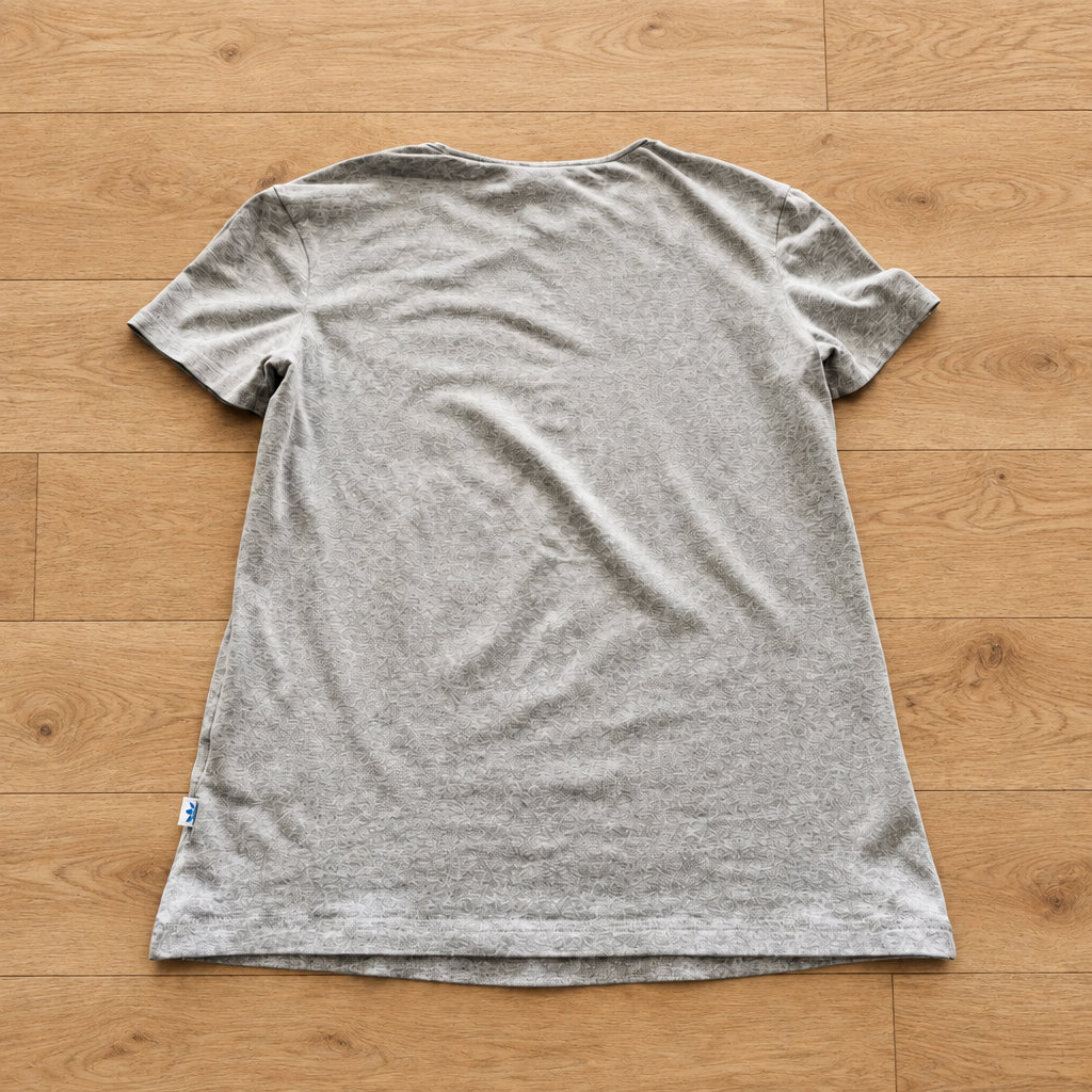 Adidas Originals "3-Stripes" California Ringer T-Shirt in Grau/Weiß – Gr. S