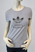 Adidas Originals Damen Snake Trefoil T-Shirt in Grau Meliert – Gr. 38 (M)