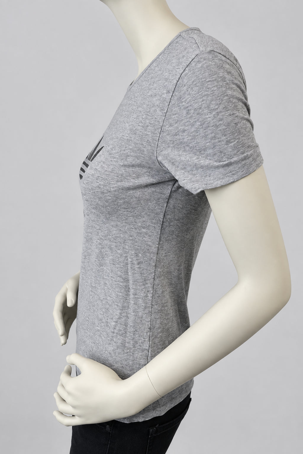 Adidas Originals Damen Snake Trefoil T-Shirt in Grau Meliert – Gr. 38 (M)