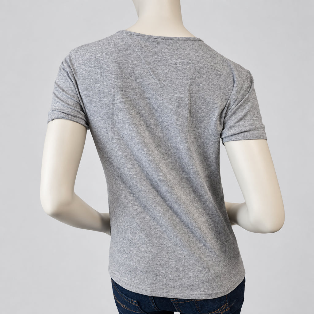 Adidas Originals Damen Snake Trefoil T-Shirt in Grau Meliert – Gr. 38 (M)