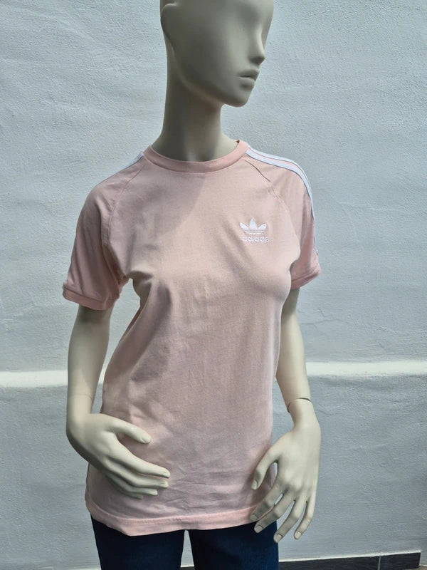 Adidas Originals – Damen 3-Stripes T-Shirt in Pastellrosa (Hazy Rose) – Gr. XS