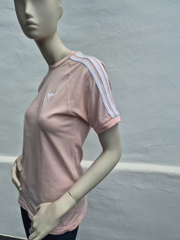 Adidas Originals – Damen 3-Stripes T-Shirt in Pastellrosa (Hazy Rose) – Gr. XS