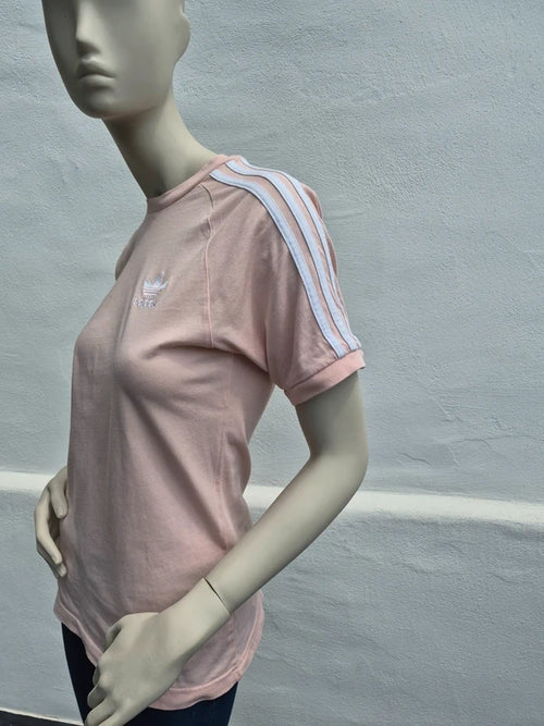 Adidas Originals – Damen 3-Stripes T-Shirt in Pastellrosa (Hazy Rose) – Gr. XS