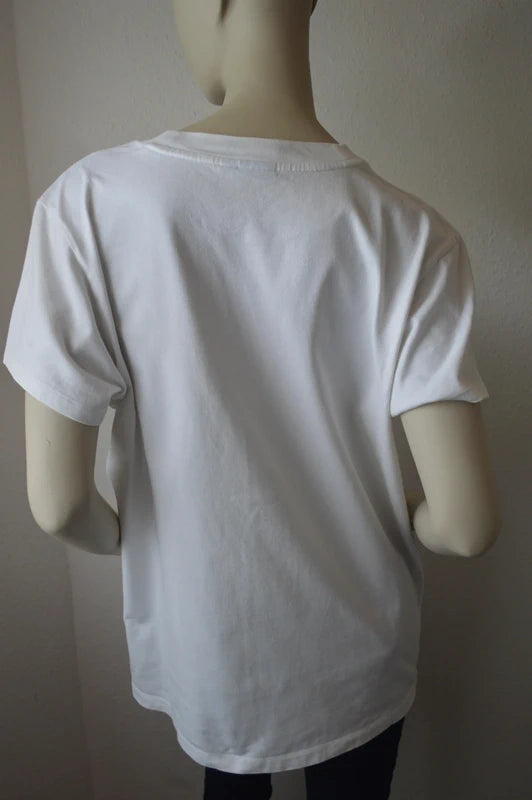 Adidas Originals – Damen "Big Trefoil" T-Shirt in Weiß / Pastellrosa – Gr. S (Oversized / Gr. 10)