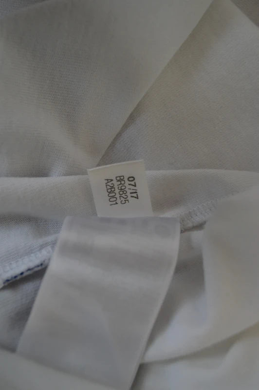 Adidas Originals – Damen "Big Trefoil" T-Shirt in Weiß / Pastellrosa – Gr. S (Oversized / Gr. 10)
