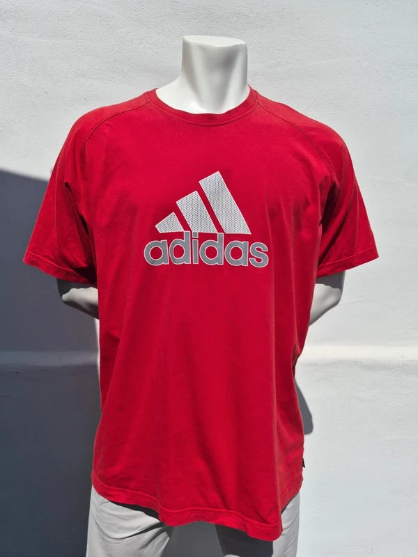 Adidas Vintage Performance T-Shirt Rot – Herren Größe XXL  2XL (Mit Gebrauchsspuren  Schnäppchen)