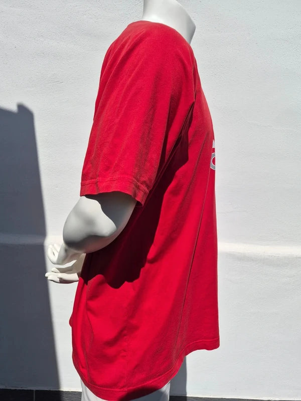 Adidas Vintage Performance T-Shirt Rot – Herren Größe XXL  2XL (Mit Gebrauchsspuren  Schnäppchen)