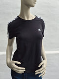 Adidas – Essentials 3-Stripes Damen T-Shirt in Schwarz/Weiß – Gr. M