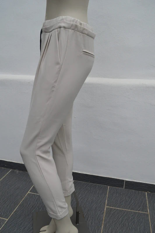 Amélie & Amélie Stretch-Joggpants in Creme – Damen Größe S (Sehr guter Zustand)