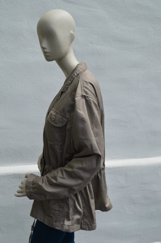 Atlas for Women Outdoor-Safarijacke mit Taillenzug – Taupe – Gr. 52/54 (Sehr gut)
