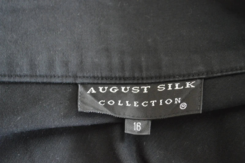 August Silk Collection Midi-Rock mit floraler Applikation & Zierbund – Schwarz/Weiß – Gr. 44/46 (US 16) – Hervorragend