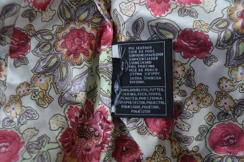 Authentic Clothing Co. Wildleder Bikerjacke „Candle“ mit Floral-Futter – Taupe/Camel – Gr. 38 – Sehr gut