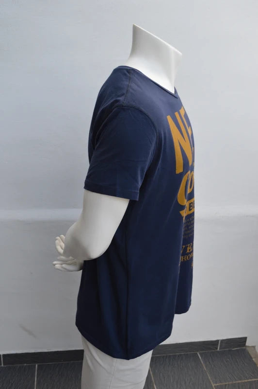 Benetton Graphic T-Shirt Werewolf & Full Moon in Navy Blau – Gr. XXL (fällt aus wie XL)
