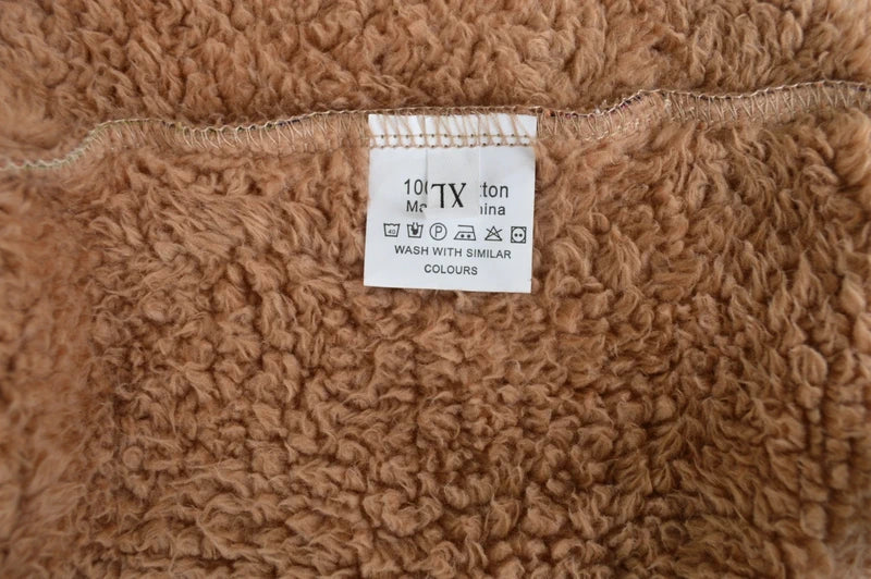 Bunter Boho Patchwork Kapuzenmantel mit Teddy-Fleece – Gr. 1XL (XL) – Sehr guter Zustand