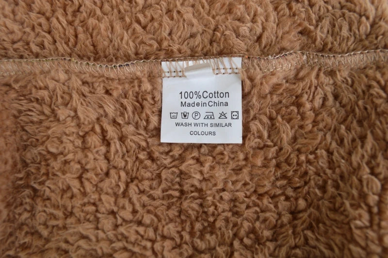 Bunter Boho Patchwork Kapuzenmantel mit Teddy-Fleece – Gr. 1XL (XL) – Sehr guter Zustand