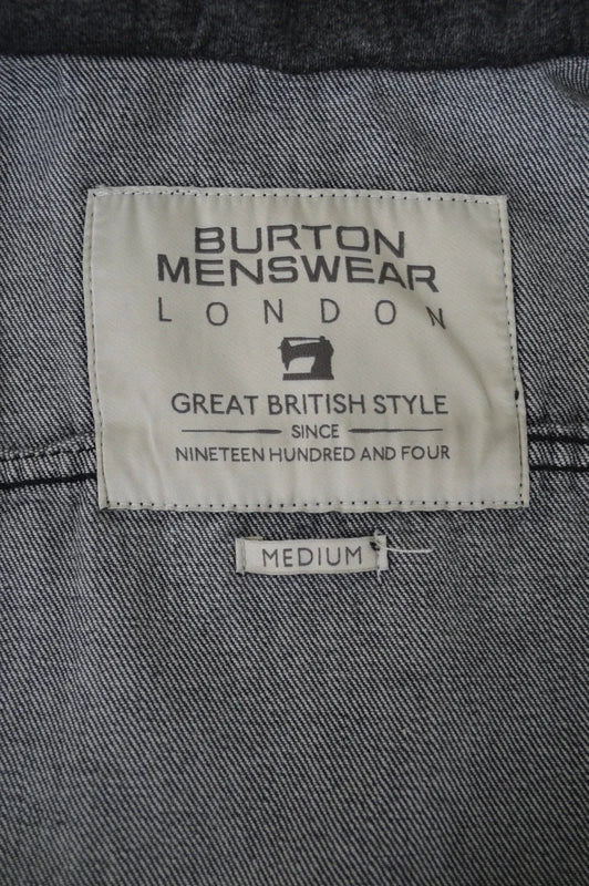 Burton Menswear 2-in-1 Hybrid-Jeansjacke mit Kapuze – Schwarz/Grau – Gr. M (Guter Zustand)