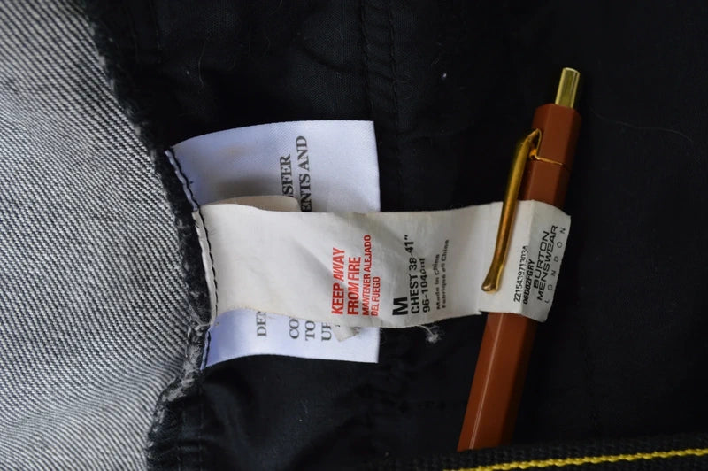 Burton Menswear 2-in-1 Hybrid-Jeansjacke mit Kapuze – Schwarz/Grau – Gr. M (Guter Zustand)