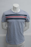 Calvin Klein Graphic Stripe T-Shirt in Hellgrau-Melange – Gr. M