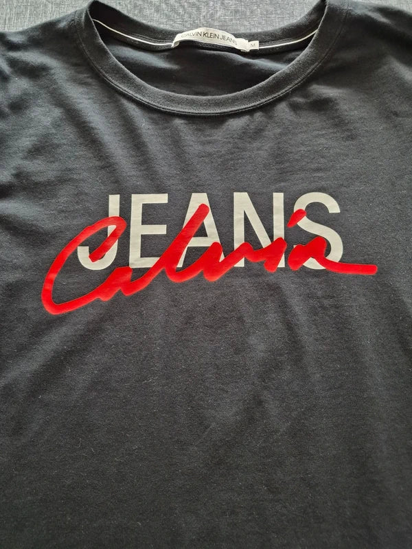 Calvin Klein Jeans Damen Logo T-Shirt in Schwarz – Gr. M