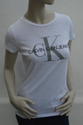 Calvin Klein Jeans Monogram Logo T-Shirt in Weiß (Super Soft) – Gr. S