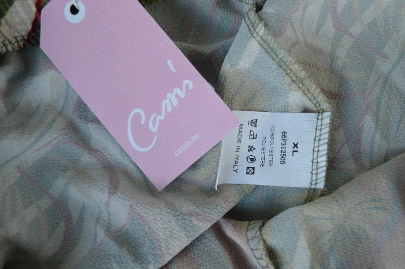 Cassis Damen Palazzo-Hose mit tropischem Palmen-Print in Khaki – Gr. XL (NWT)