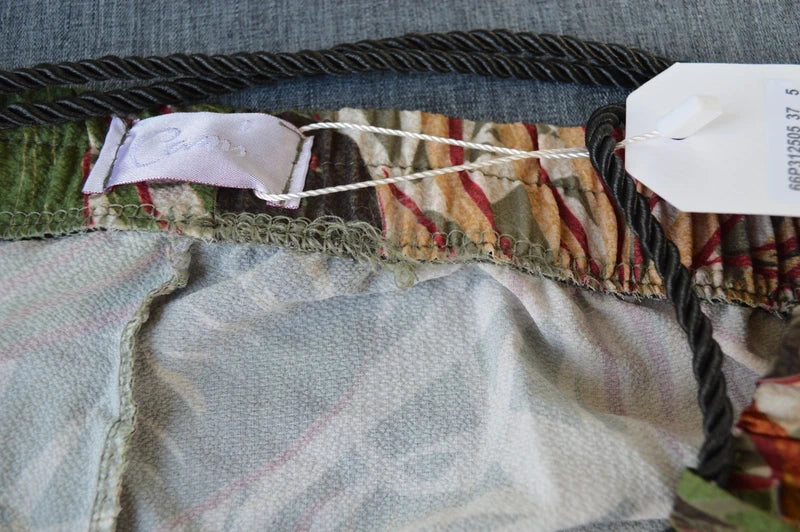 Cassis Damen Palazzo-Hose mit tropischem Palmen-Print in Khaki – Gr. XL (NWT)