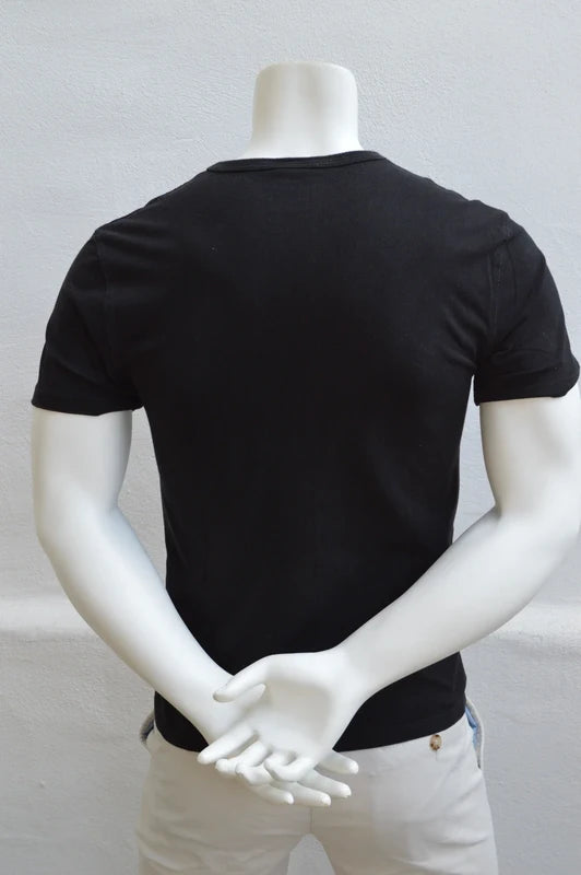 Champion Heritage T-Shirt in Schwarz mit Brust-Stick – Gr. S