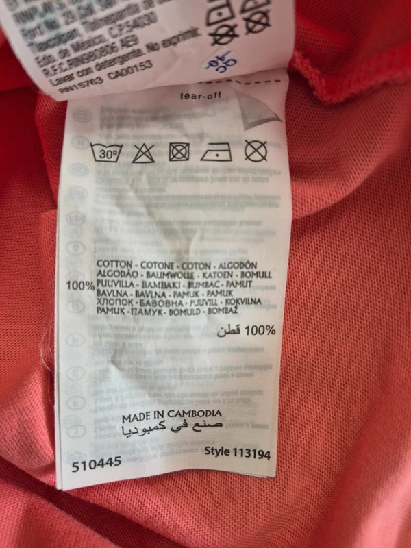 Champion – Damen T-Shirt mit Brust-Stickerei in Lachsrot / Coral – Gr. M