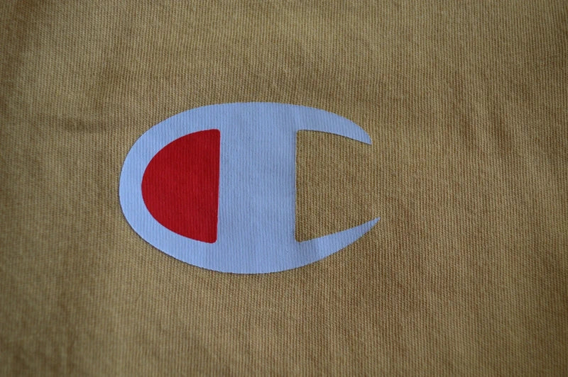 Champion – Damen T-Shirt mit C-Logo in Senfgelb – Gr. S (Hervorragender Zustand)