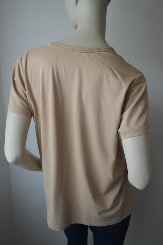 Champion – Damen T-Shirt mit Logo-Print in Beige / Sand – Gr. L