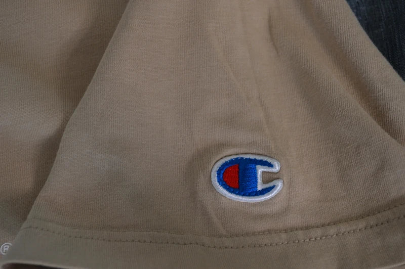 Champion – Damen T-Shirt mit Logo-Print in Beige / Sand – Gr. L