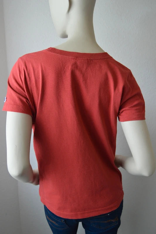 Champion – Damen T-Shirt mit kleiner Logo-Stickerei in Rostrot / Terracotta – Gr. S