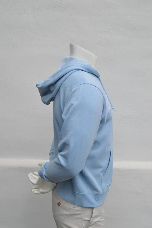 Converse Classic Logo Zip-Hoodie – Hellblau – Gr. M (Gepflegt mit Makeln)