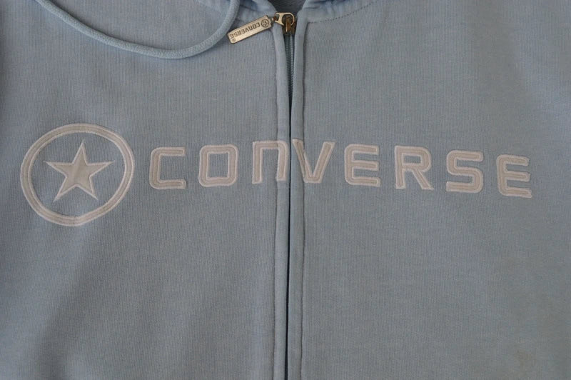 Converse Classic Logo Zip-Hoodie – Hellblau – Gr. M (Gepflegt mit Makeln)