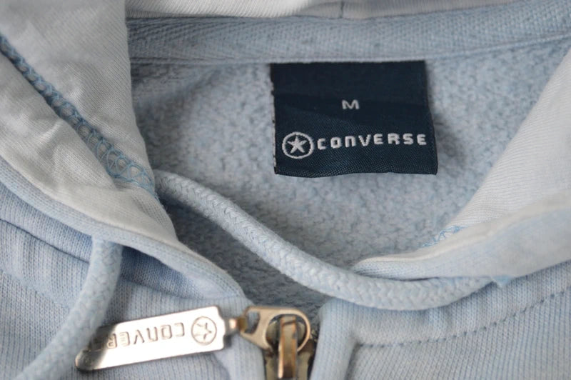 Converse Classic Logo Zip-Hoodie – Hellblau – Gr. M (Gepflegt mit Makeln)